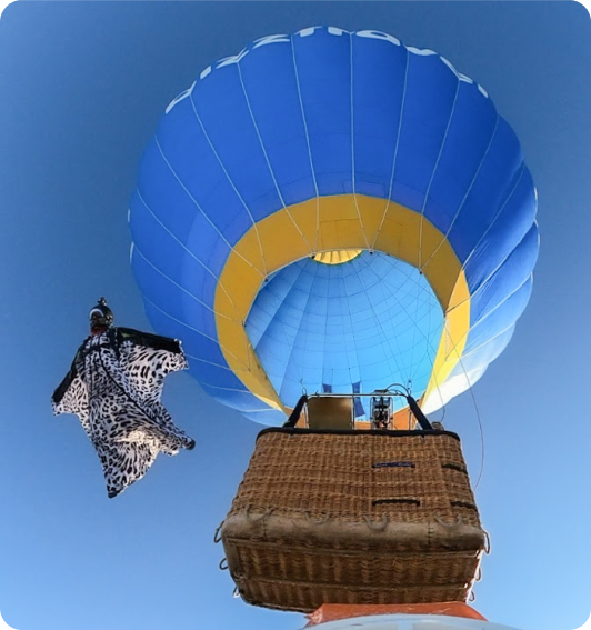Saut en parachute d'un montgolfière ABC d'air
